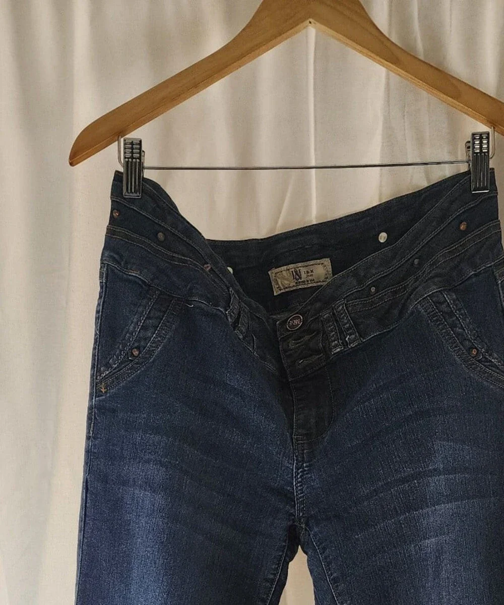 I&M Blue Denim Skinny Jeans Size 15 with Button Fly